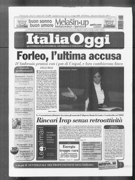 Italia oggi : quotidiano di economia finanza e politica